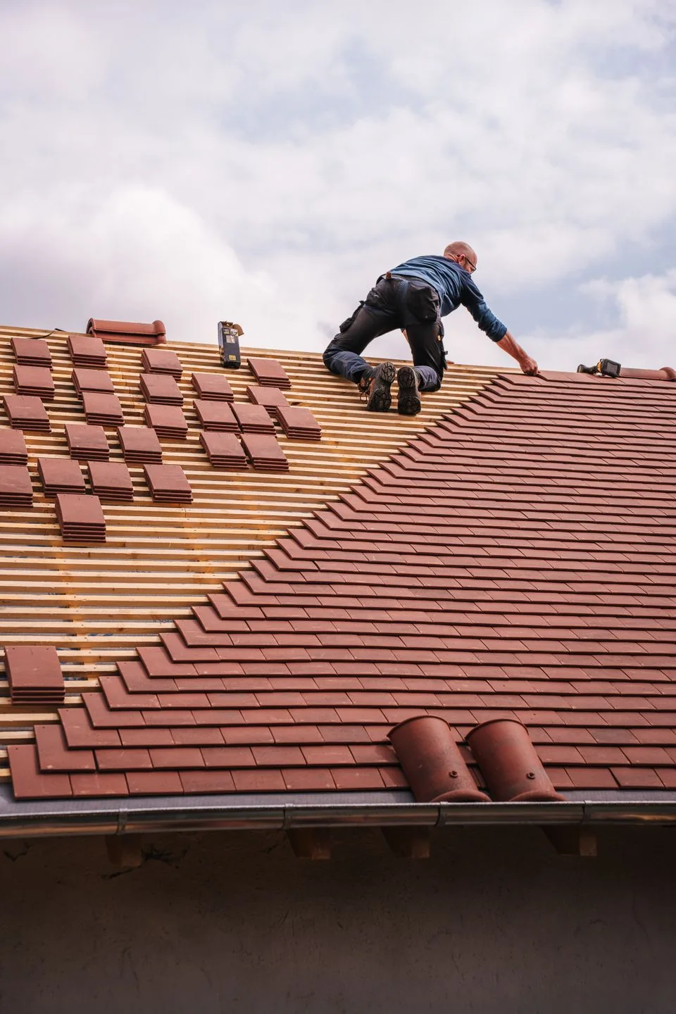 Roofing work illustration